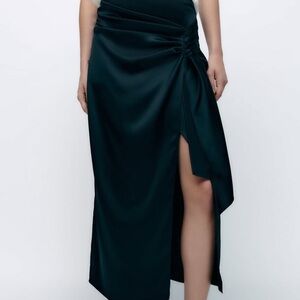 - Elegant Black Satin Skirt  ( Zara)